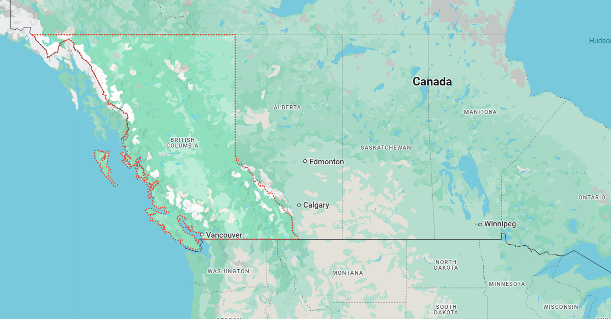 Map of British Columbia